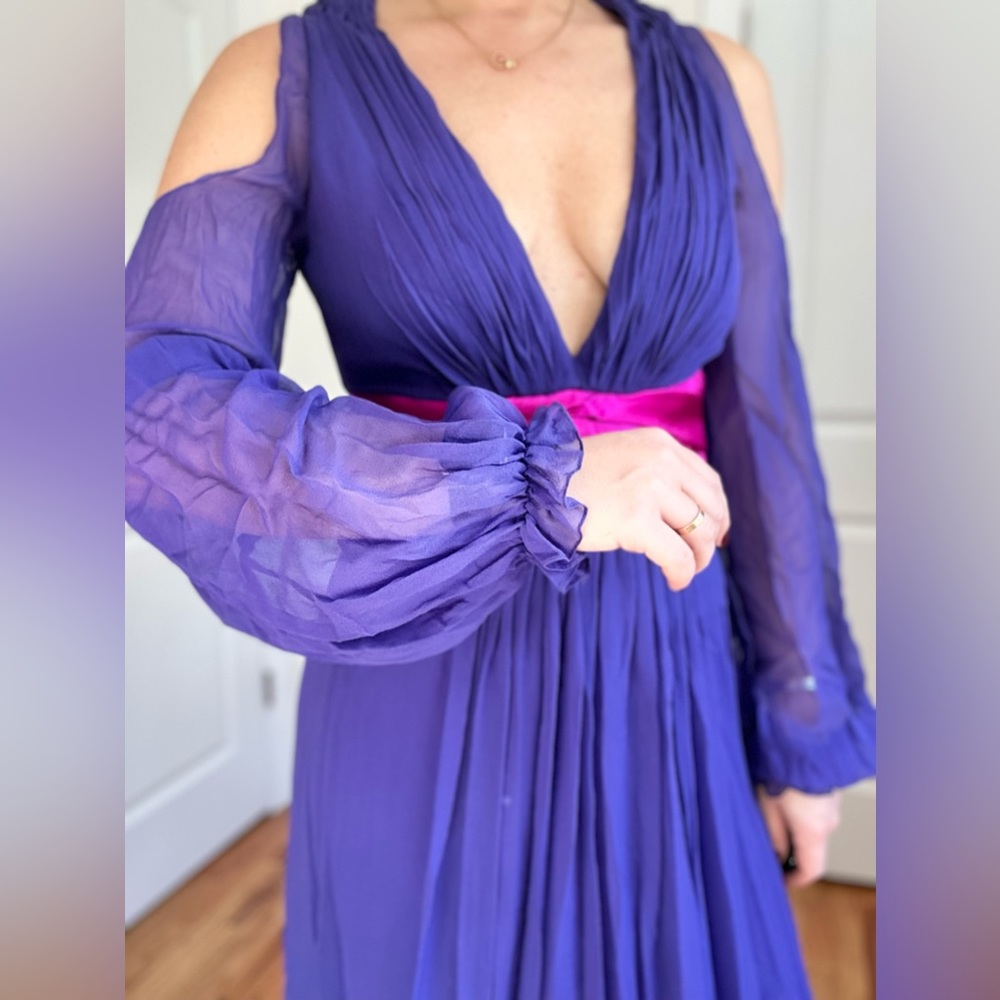 Gorgeous One Of A Kind Silk Evening Gown - Picture 9 of 12